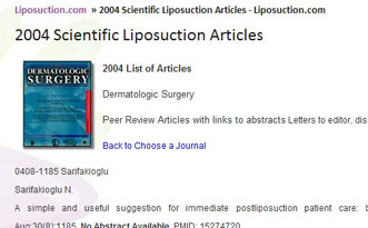 Liposuction Scientific Abstracts and Articles